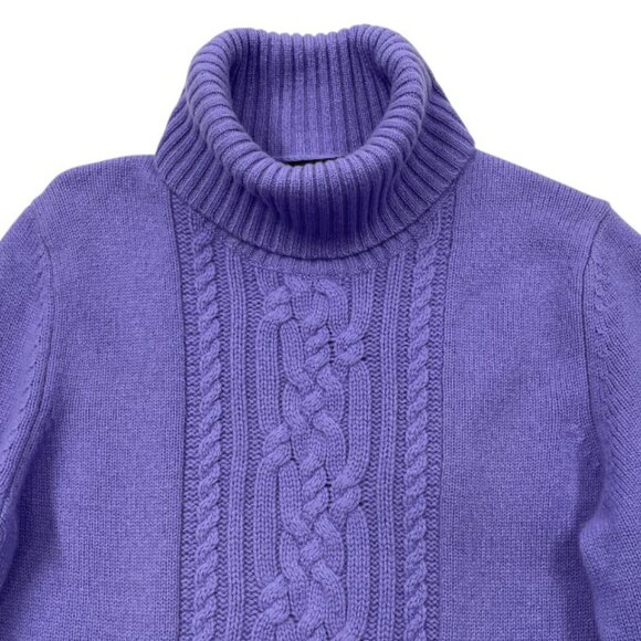 Lord & Taylor Women's Purple Cashmere Turtleneck Long Sleeve Sweater Small - Picture 2 of 7